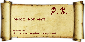 Pencz Norbert névjegykártya
