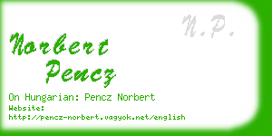 norbert pencz business card